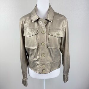 Esqualo Women's Soft‎ Faux Leather Gold Jacket